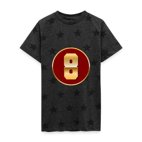 Number 8 in Gold Varsity Font - Kid's 5 Star Print T-Shirt