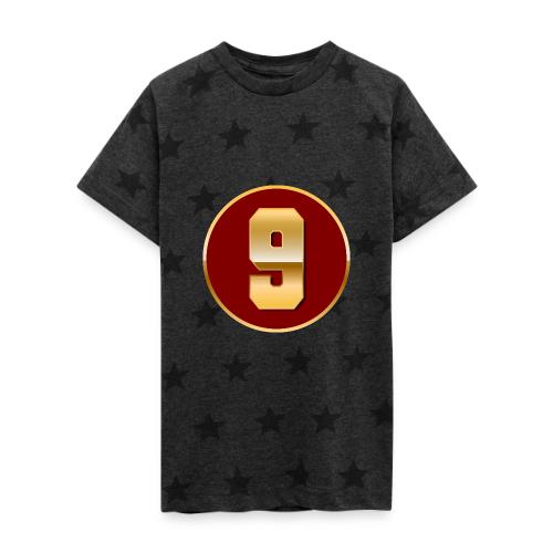 Number 9 in Gold Varsity Font - Kid's 5 Star Print T-Shirt