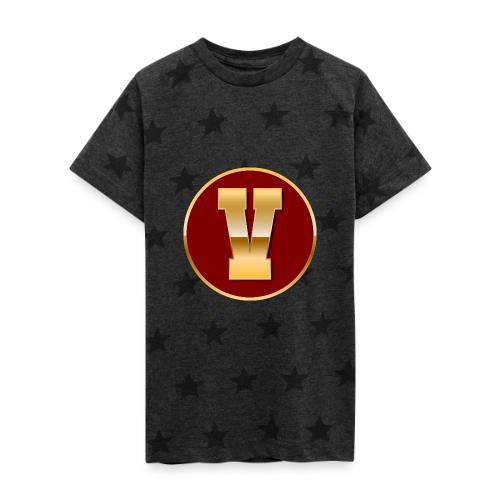 Letter V – Capital Varsity Alphabet Monogram - Kid's 5 Star Print T-Shirt