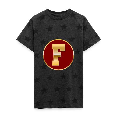 Letter F – Capital Varsity Alphabet Monogram - Kid's 5 Star Print T-Shirt