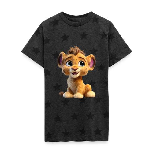 Sweet Lion Cub - Kid's 5 Star Print T-Shirt