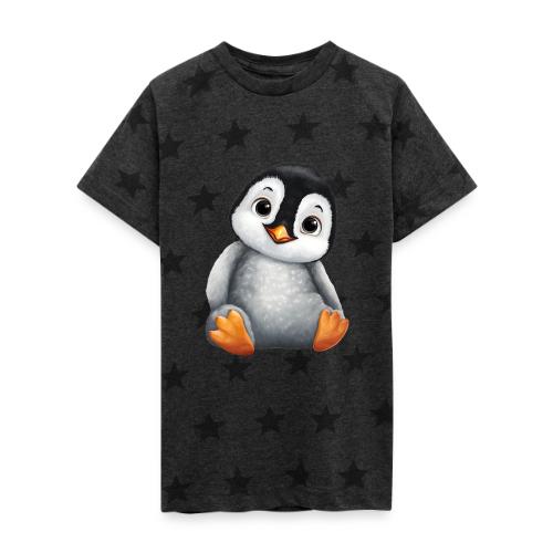 Innocent Penguin Sitting - Kid's 5 Star Print T-Shirt