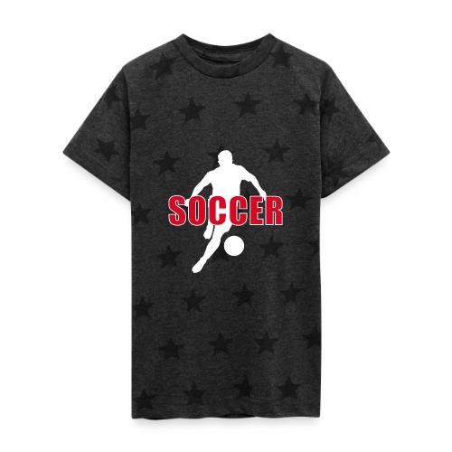 Power Kick Soccer - Kid's 5 Star Print T-Shirt