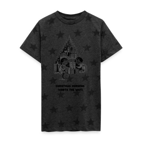 Christmas Morning T-Shirt | Minimalist Kids Gifts - Kid's 5 Star Print T-Shirt