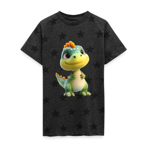 Playful 3D Baby Dinosaur - Kid's 5 Star Print T-Shirt