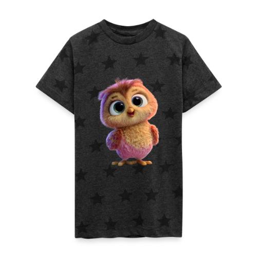 Adorable Baby Owl with Big Eyes - Kid's 5 Star Print T-Shirt