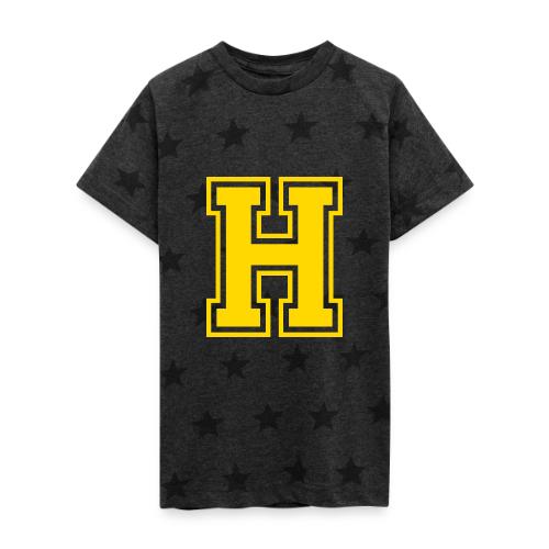 Letter H – Capital Athletic Alphabet Monogram - Kid's 5 Star Print T-Shirt