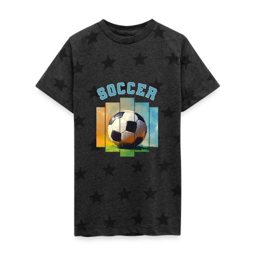 Soccer Ball Vibes - Kid's 5 Star Print T-Shirt