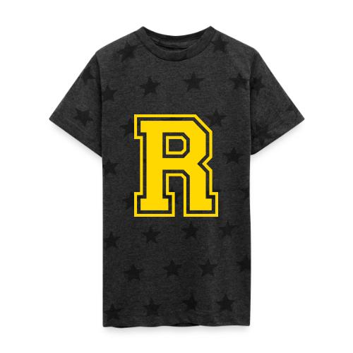 Letter R – Capital Athletic Alphabet Monogram - Kid's 5 Star Print T-Shirt
