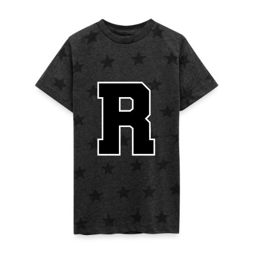 Varsity Letter R Athletic Monogram - Kid's 5 Star Print T-Shirt