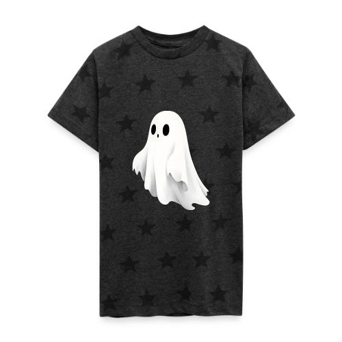 Cute Ghost Cartoon Design - Kid's 5 Star Print T-Shirt