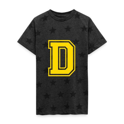 Letter D – Capital Athletic Alphabet Monogram - Kid's 5 Star Print T-Shirt