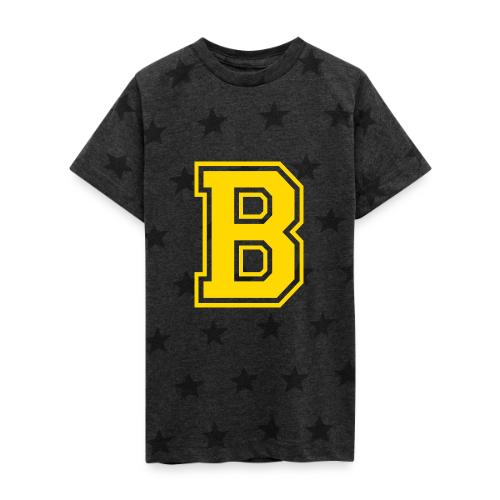 Letter B – Capital Athletic Alphabet Monogram - Kid's 5 Star Print T-Shirt
