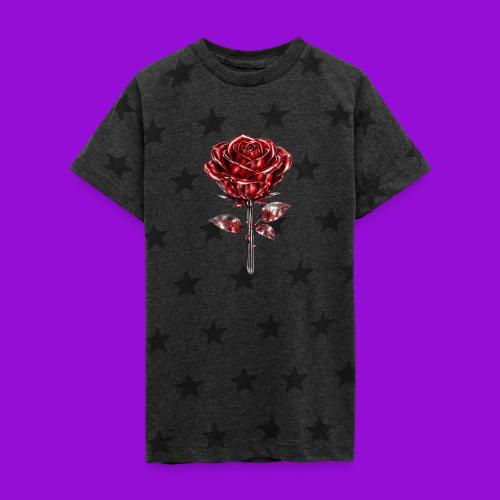2 Set - Silver and Gold Roses - Kid's 5 Star Print T-Shirt