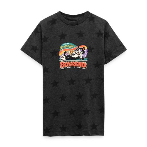 Sassy Cat Pride Pizza Retro Comic - Kid's 5 Star Print T-Shirt