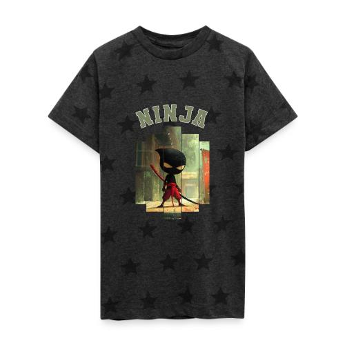 Cute Ninja Attack - Kid's 5 Star Print T-Shirt