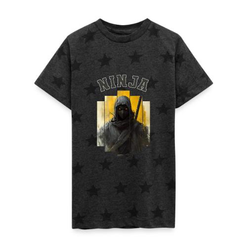Silent Ninja Code - Kid's 5 Star Print T-Shirt