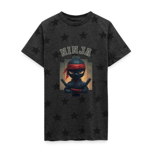 Cartoon Ninja Vibes - Kid's 5 Star Print T-Shirt