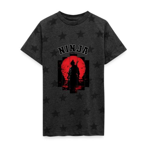 Ninja in the Shadows - Kid's 5 Star Print T-Shirt