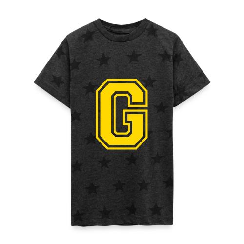 Letter G – Capital Athletic Alphabet Monogram - Kid's 5 Star Print T-Shirt