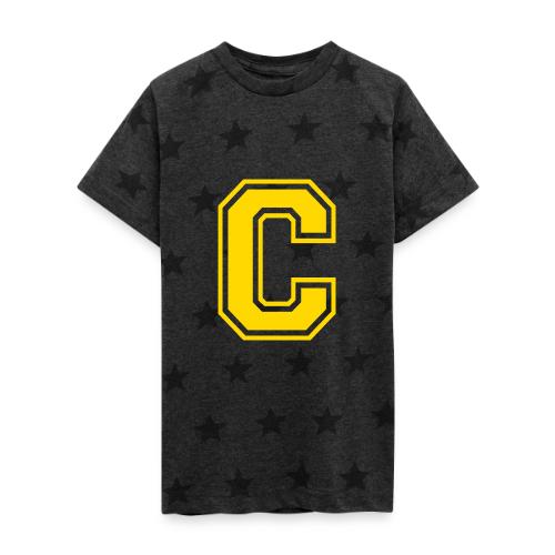 Letter C – Capital Athletic Alphabet Monogram - Kid's 5 Star Print T-Shirt