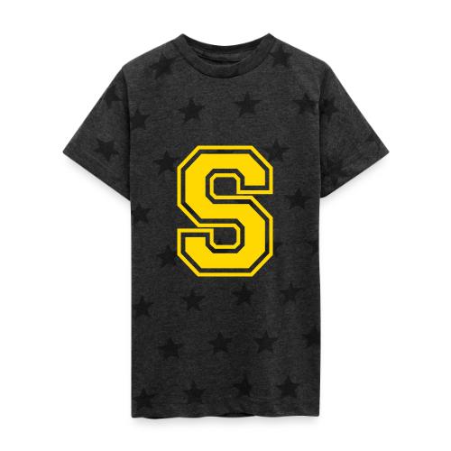 Letter S – Capital Athletic Alphabet Monogram - Kid's 5 Star Print T-Shirt