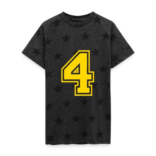 Number 4 in a classic athletic collegiate font - Kid's 5 Star Print T-Shirt