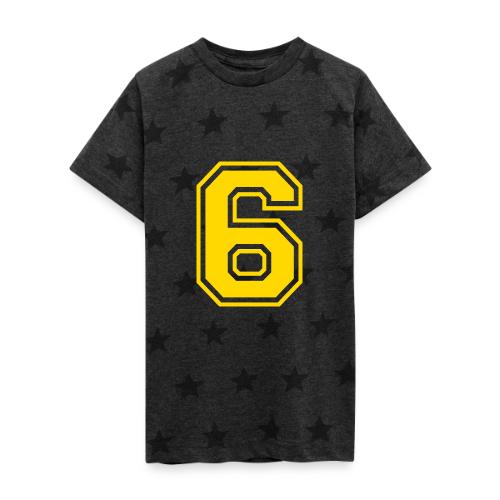 Number 6 in a classic athletic collegiate font - Kid's 5 Star Print T-Shirt