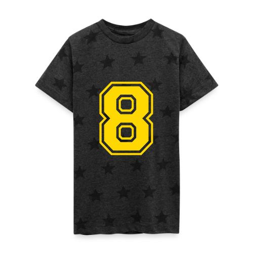 Number 8 in a classic athletic collegiate font - Kid's 5 Star Print T-Shirt