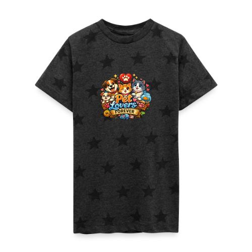 Pet Lover Forever Cute Cats & Dogs - Kid's 5 Star Print T-Shirt