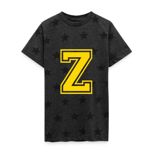 Letter Z – Capital Athletic Alphabet Monogram - Kid's 5 Star Print T-Shirt