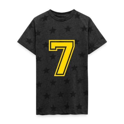 Number 7 in a classic athletic collegiate font - Kid's 5 Star Print T-Shirt