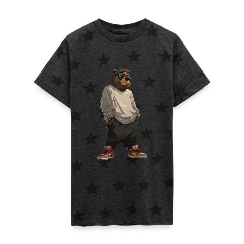 Urban Streetwear Bear Cool Apparel Design - Kid's 5 Star Print T-Shirt