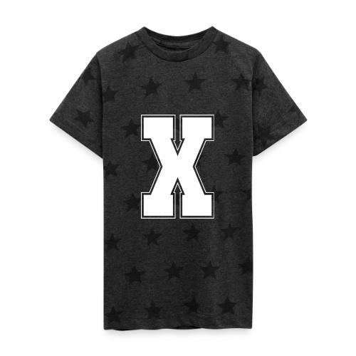 White Letter X – Varsity Alphabet Monogram - Kid's 5 Star Print T-Shirt