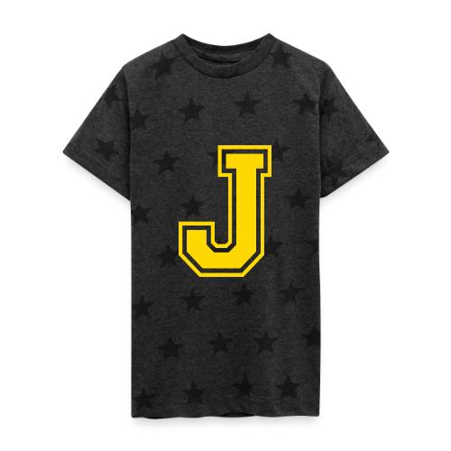 Letter J – Capital Athletic Alphabet Monogram - Kid's 5 Star Print T-Shirt