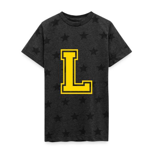 Letter L – Capital Athletic Alphabet Monogram - Kid's 5 Star Print T-Shirt