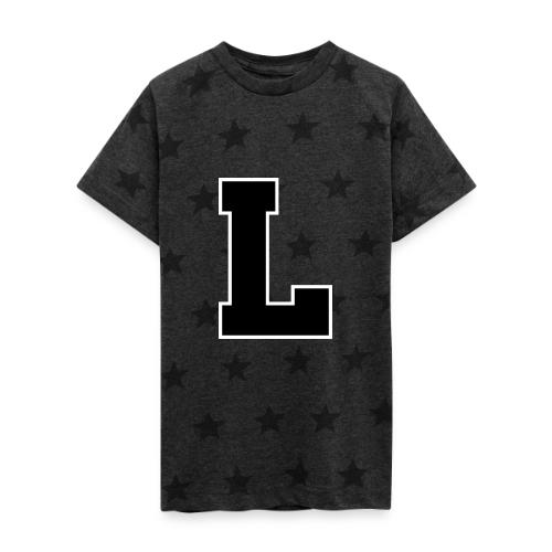 Varsity Letter L Athletic Monogram - Kid's 5 Star Print T-Shirt
