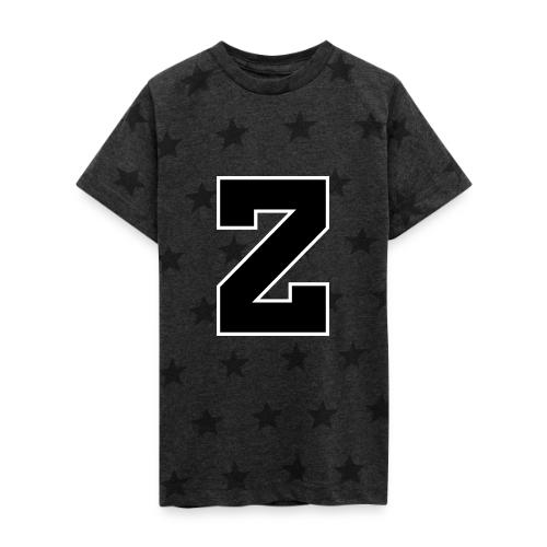Varsity Letter Z Athletic Font Design - Kid's 5 Star Print T-Shirt