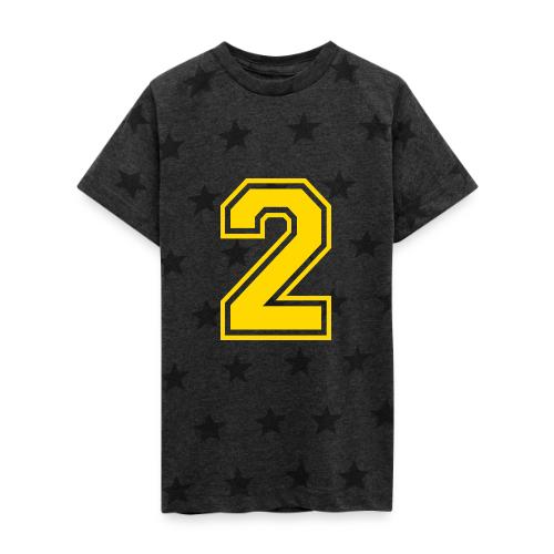 Number 2 in a classic athletic collegiate font - Kid's 5 Star Print T-Shirt