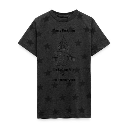 My Resting Face Is My Christmas Spirit T-Shirt - Kid's 5 Star Print T-Shirt