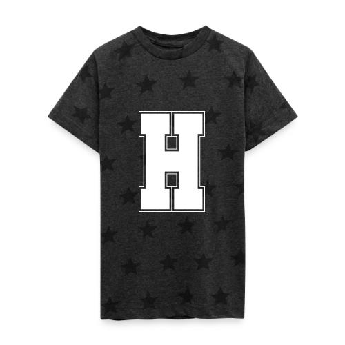 White Letter H – Varsity Alphabet Monogram - Kid's 5 Star Print T-Shirt