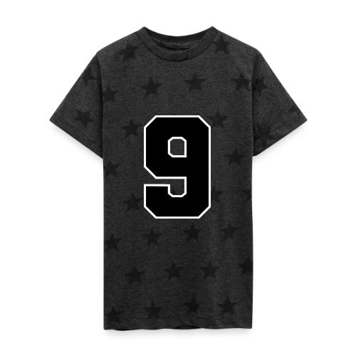 Varsity Number 9 Athletic Font - Kid's 5 Star Print T-Shirt