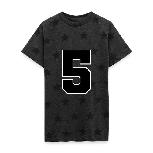 Varsity Number 5 Athletic Design - Kid's 5 Star Print T-Shirt
