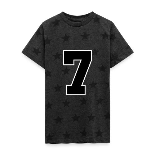 Varsity Number 7 Athletic Look - Kid's 5 Star Print T-Shirt