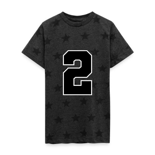 Varsity Number 2 Sports Design - Kid's 5 Star Print T-Shirt