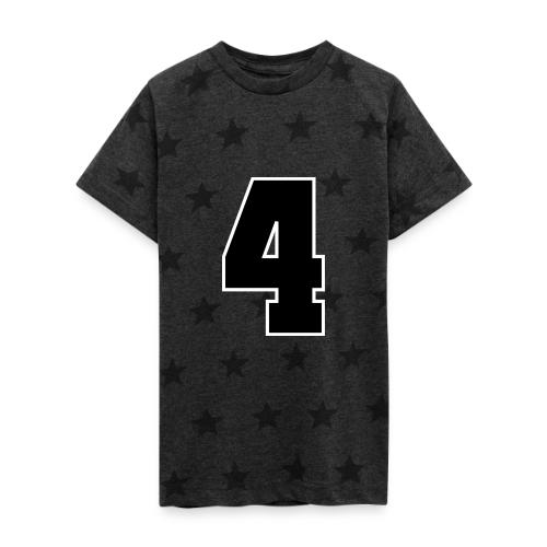 Varsity Number 4 College Style - Kid's 5 Star Print T-Shirt