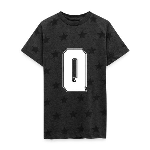 White Letter Q – Varsity Alphabet Monogram - Kid's 5 Star Print T-Shirt