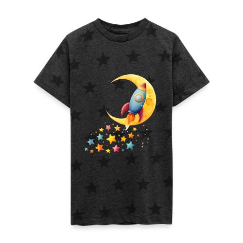 Rocket Trail of Stars - Kid's 5 Star Print T-Shirt