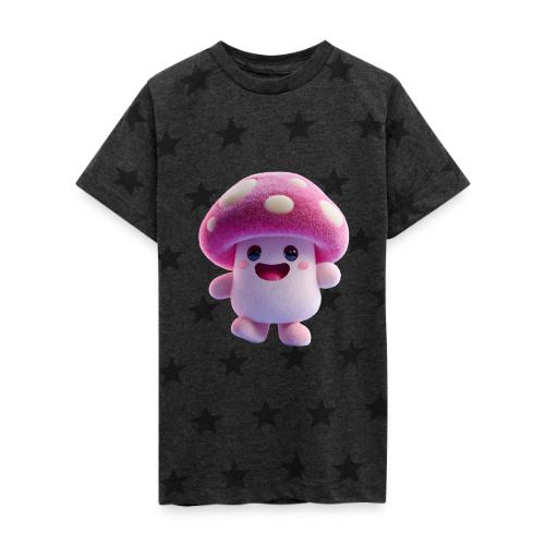 Mushroom: Purple Forest Friend - Kid's 5 Star Print T-Shirt
