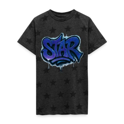 Cosmic STAR Graffiti Tag Tee - Kid's 5 Star Print T-Shirt